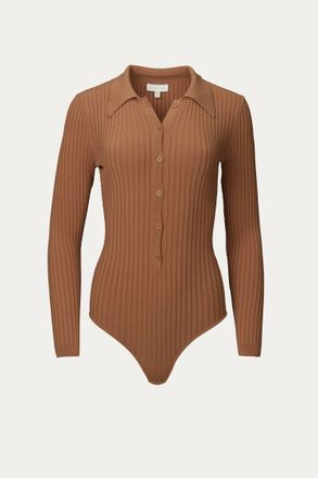 Ronny Kobo Cyndie Bodysuit In Cognac