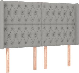 vidaXL Cabecero Con Led De Tela Gris Claro 147x16x118/128 Cm Vidaxl