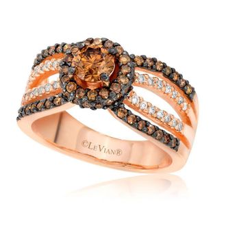 Le Vian Ladies Chocolate Diamond Rings set in 14K Strawberry Gold