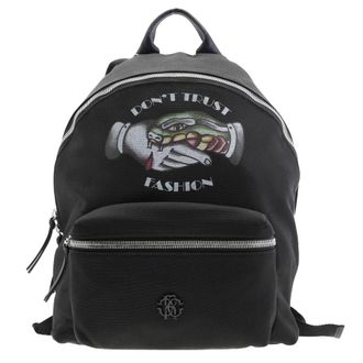 Roberto Cavalli Black Backpack with Logo Graphic