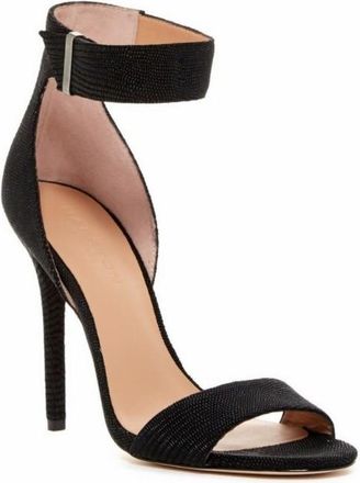 Halston Heritage Heritage Marley Embossed Black Sandals Size 38