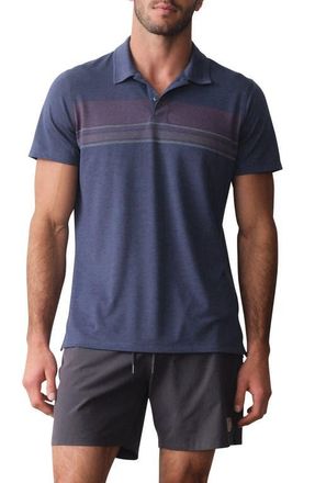 Marine Layer Air Stripe Polo in Vintage Indigo Sunset Stripe at Nordstrom, Size Xx-Large