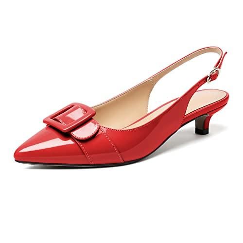 Escarpins Femme à Talon Kitten Bas 3 Cm - Bout Rond Fermé, Classique, élégant Et Confortable, Idéal Avec Robe - 3