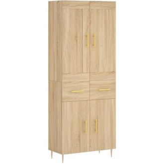 vidaXL Highboard Sonoma Oak 69.5x34x180 cm Engineered Wood Vidaxl