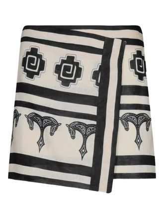 Johanna Ortiz horse-print wrap skirt - Neutrals