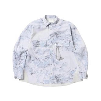 And Wander Gedrukt LS Technisch Shirt - Heren - Casual Overhemden - Blauw - M - Overhemden