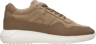 Hogan Kameel Sneakers met Leren Details - Heren - Sneakers - Bruin - 40 EU - Leer - Schoenen