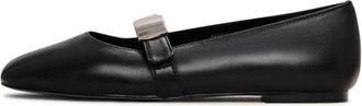 Cesare Gaspari Chique Mary Janes met vierkante neus - Dames - Ballerinas - Zwart - 39 EU - Leer - Schoenen
