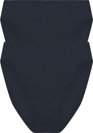Natori Bliss Bare Cotton High Cut Brief 2-Pack in Storm Cloud at Nordstrom, Size Xx-Large