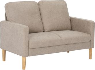 HOMCOM sofá de 2 plazas, tapizado en microfibra, sofá moderno con patas de madera, reposabrazos, para salón, dormitorio, oficina, 130x78x85 cm, marrón