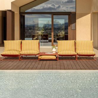 Sklum Conjunto De Jard&iacute;n Con 2 Sof&aacute;s Modulares De 2 Piezas Y Mesa Auxiliar Convertible Amaro Sklum