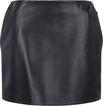 Elisabetta Franchi Minigonna in pelle - Nero