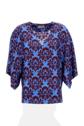 Alberto Biani Boxy Light Blue Silk Blouse