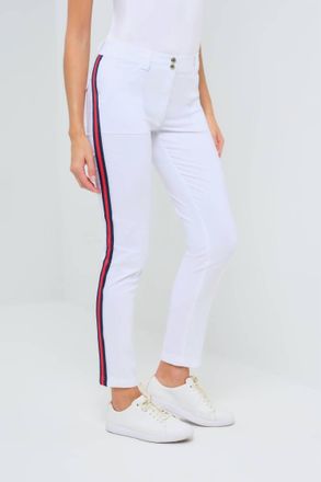 Anatomie Mccall Stripe Pant In White/red/navy