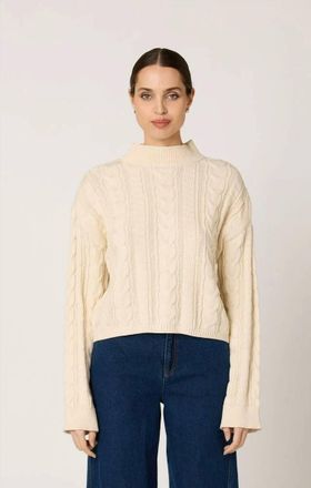 Cleobella Janie Cable Knit Sweater In Cream