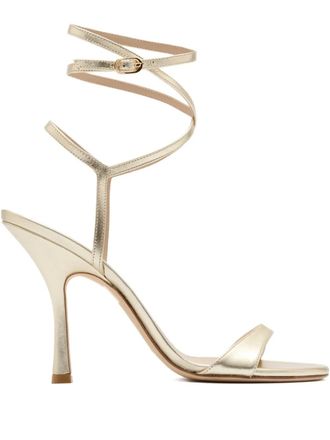 Stuart Weitzman Sandali Nudist Wrap con fibbia 100mm - Oro
