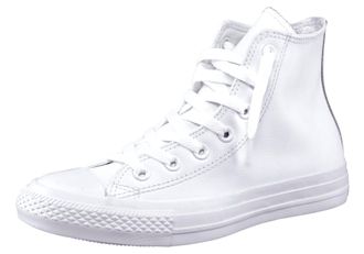 Converse Sneaker CONVERSE Chuck Taylor All Star Hi Monocrome Leather, Damen, Gr. 36,5, weiss (wei&szlig;), Leder, Schuhe Sneaker