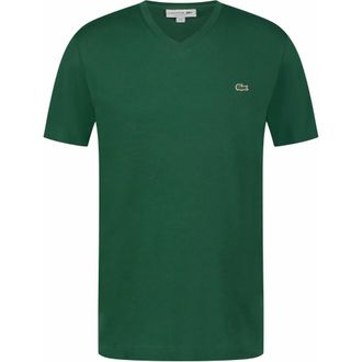 Lacoste Lichtgewicht Pima Katoen V-hals T-shirt - Heren - Tops - Groen - Maat: 2XL Katoen