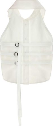 Blumarine White Exterior: Cotton Giacche E Gilet Jacket
