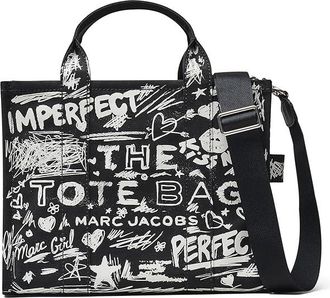 Marc Jacobs The Punk Scribble Canvas Medium Tote Bag Tote Handbags Black, Canvas/Cotton