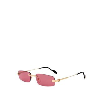 Cartier Sunglasses, male, Yellow, ONE SIZE, Rimless Rectangular Sunglasses