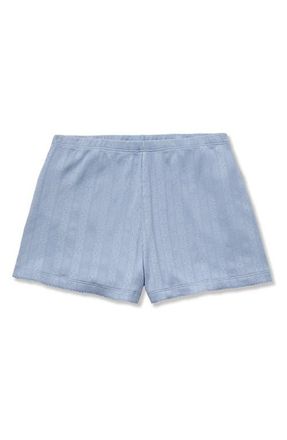 Petite Plume Pima Cotton Pointelle Shorts in Blue at Nordstrom, Size X-Large