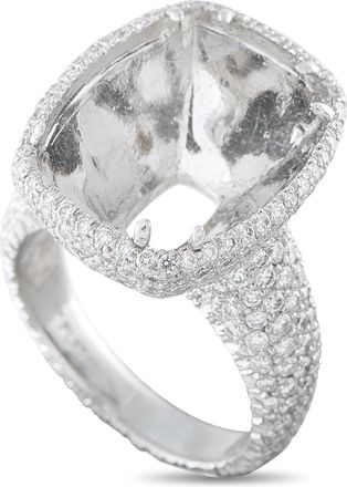 Luxury Bazaar Platinum 3.0ct Diamond Pave Halo Mounting Ring MF03-082026