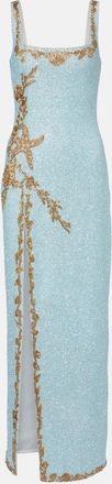 Clio Peppiatt Abito lungo Asterias con decorazioni