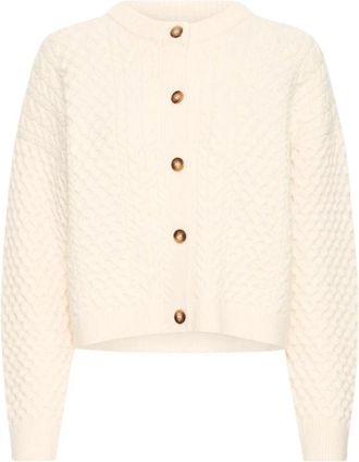 Ichi Cardigan - Dames - Vesten - Beige - M - Truien & Vesten