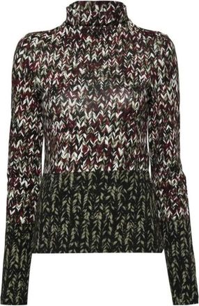 Loewe Katoenen T-shirt met Lange Mouwen en Hoge Hals met Geborduurd Motief - Dames - Coltruien - Veelkleurig - M - Katoen - Truien & Vesten