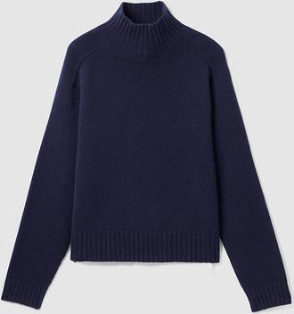 Eric Bompard Pull Col Montant Cachemire Marine