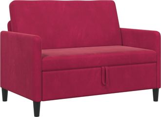 vidaXL Sof&aacute; Con Almacenamiento Rojo Vino 122 X 78 X 87 Cm Poli&eacute;ster Vidaxl