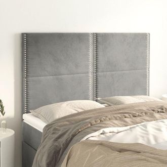 vidaXL Cabeceros 4 Unidades Terciopelo Gris Claro 72x5x78/88 Cm Vidaxl