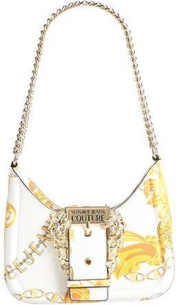 Versace Chain Couture Chain-Link Shoulder Bag in White and Gold, Detachable Strap