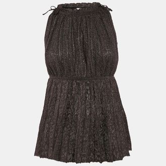 M Missoni Purple Lurex Knit Sleeveless Tunic Top