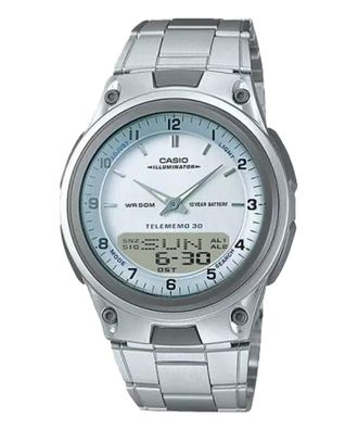 Casio Mens Analog-Digital Sport Watch with Silver Dial - AW-80D-7AV