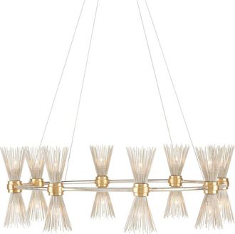 Currey & Company Novatude Chandelier -Contemporary Gold Leaf, Contemporary Silver Leaf
