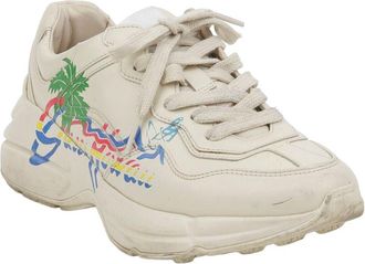 Gucci Womens Leather Hawaii Printing Raiton Sneaker (Authentic Pre-Loved)