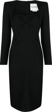 Roland Mouret sweetheart midi dress - women - Wool/Silk/Viscose/Spandex/Elastane - 8 - Black