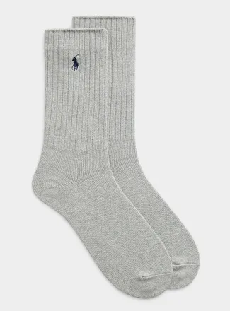 Polo Ralph Lauren Mens Contrast logo ribbed athletic socks