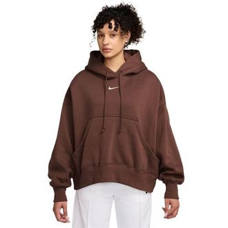 Nike Womens PHNX Fleece OS Pullover Hoodie - Brown/Brown Size XXL