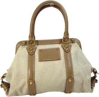 Louis Vuitton Tweedehands leren Louis Vuitton tassen - Dames - Vintage Handtas - Beige - ONE Size - Vintage