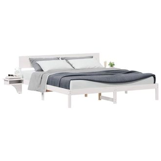 Berkfield Home Elegant with Headboard White 200 x 200 cm Solid pine wood