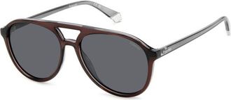 Polaroid Polarized Grey Pilot Unisex Sunglasses PLD 4162/S 0NUX/M9 56