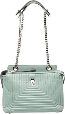Fendi Pre-owned Shoulder Bags, female, Green, Size: ONE SIZE Pre-owned DotCom Click Shoulder Bag