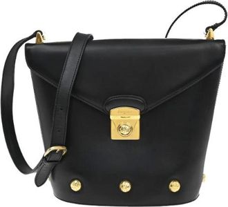 Ferragamo Pre-owned Bucket Bags, female, Black, Size: ONE SIZE Pre-owned Leather Shoulder Bag