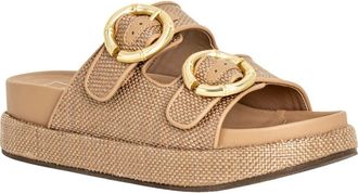 Shushop Lori Platform Slide Sandal in Brown Woven at Nordstrom, Size 8.5