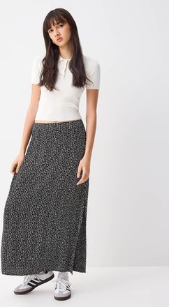 Twik Womens Textured crepe long slit skirt