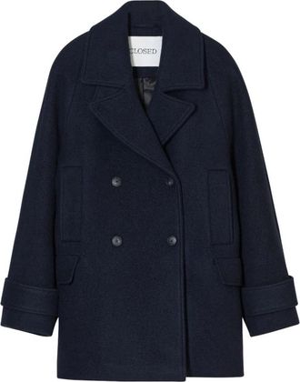 Closed Double-Breasted Jas - Dames - Mantel - Blauw - S - Jassen
