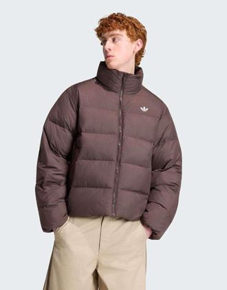 adidas Originals Regen - Giacca con colletto alla coreana color caff&egrave; aurora-Marrone